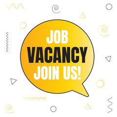 Job vacancy drop your cv sign, we're hiring join us announcement
