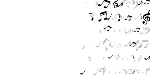 Music note icons vector background. Sound