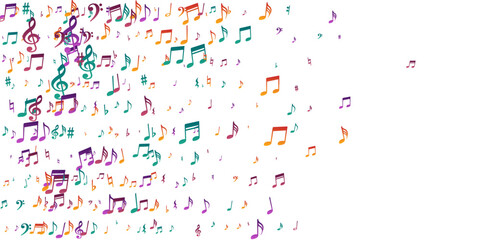 Music note icons vector backdrop. Song notation
