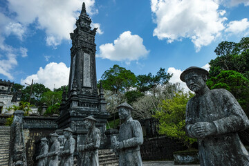 Obraz premium Hue, Vietnam - December 25, 2022: Views of the Khai Dinh Tomb in Hue, Vietnam.