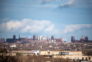destroyed buildings of the workshop of the Azovstal plant in Mariupol Ukraine
