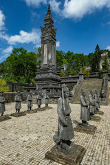 Fototapeta premium Hue, Vietnam - December 25, 2022: Views of the Khai Dinh Tomb in Hue, Vietnam.
