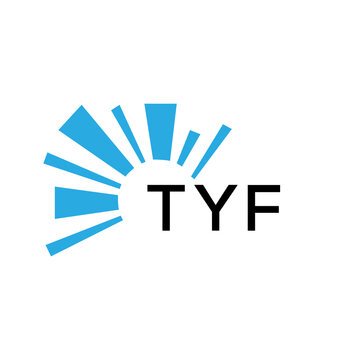 TYF letter logo. TYF blue image on white background and black letter. TYF technology  Monogram logo design for entrepreneur and business. TYF best icon.
