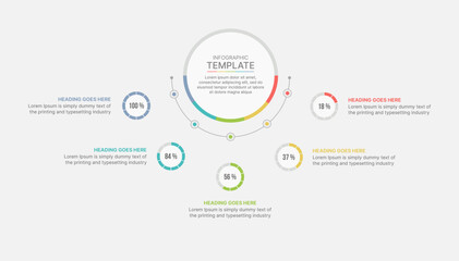 Creative Concept for Infographic with 5 steps and Percentage, Options, or Processes, Business Data Visualization	
