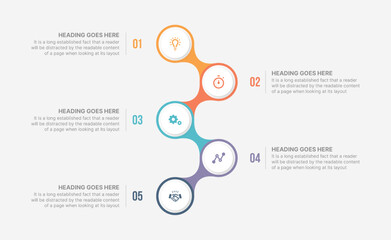 Five Options Circle Infographic Template Design