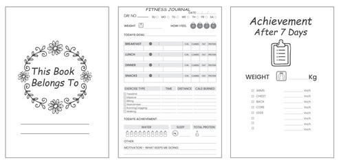 Fitness Journal pages