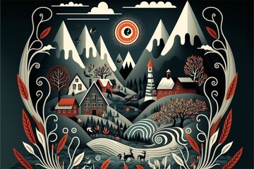 Norwegian Folk Art - Generated by Generative AI