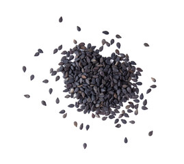 Black organic sesame seeds isolated on transparent png