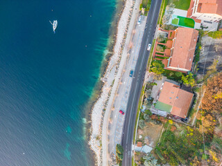 Roads and forests on Lake Garda