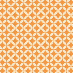 花七宝模様　橙×橙