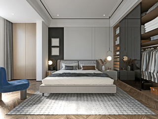 Fototapeta na wymiar 3d render of luxury hotel room