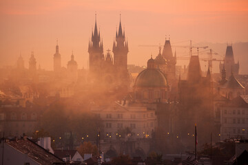 Obraz premium City of a Hundred Spires - Prague, Bohemia, Czech Republic at sunrise