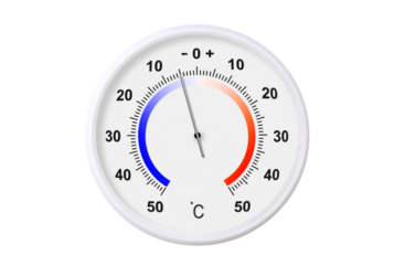 Celsius scale thermometer isolated on transparent background. PNG file. Ambient temperature minus 5 degrees