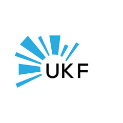 UKF letter logo. UKF blue image on white background and black letter. UKF technology  Monogram logo design for entrepreneur and business. UKF best icon.
 - obrazy, fototapety, plakaty
