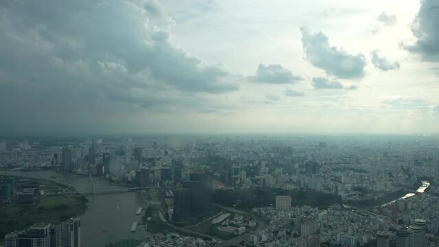 Timelapse. clouds from landmark81. Vietnam. Ho Chi Minh City. Sony A7S3