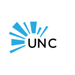 UNC letter logo. UNC blue image on white background and black letter. UNC technology  Monogram logo design for entrepreneur and business. UNC best icon.
