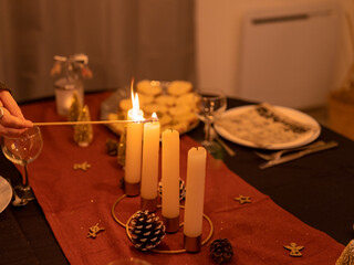 christmas still life with candles
