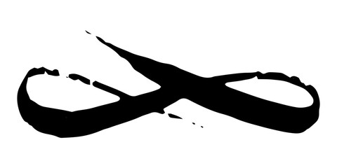 Infinity symbol hand painted with ink brush stroke