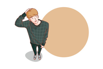 student teenager lifestyle dress up vector illustration flat style on white background .