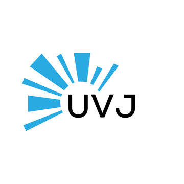 UVJ letter logo. UVJ blue image on white background and black letter. UVJ technology  Monogram logo design for entrepreneur and business. UVJ best icon.
