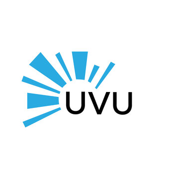 UVU letter logo. UVU blue image on white background and black letter. UVU technology  Monogram logo design for entrepreneur and business. UVU best icon.
