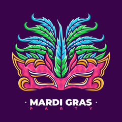Obraz premium Festival Masks Vector design, Mardi Gras Carnival
