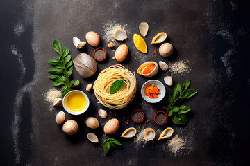 Fototapeta na wymiar Raw food Ingredients for cooking