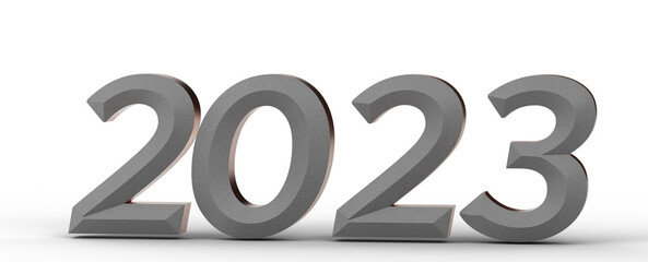 Typography design of 2023 with 3d style design