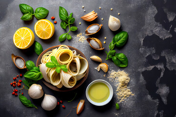 Obraz na płótnie Canvas Raw food Ingredients for cooking