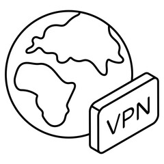 Modern design icon of global vpn