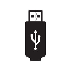 USB icon vector. Flash Drive icon symbol isolated on white background.