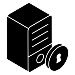 Conceptual flat design icon of cpu security 