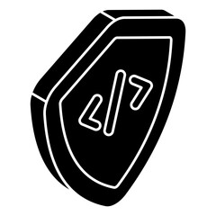 Unique design icon of coding security 