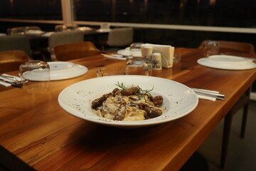 table setting at restaurant