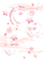 春　ピンク　桜の背景イラスト