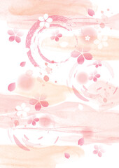 春　ピンク　桜の背景イラスト