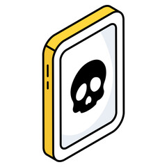 A flat design icon of mobile hacking 