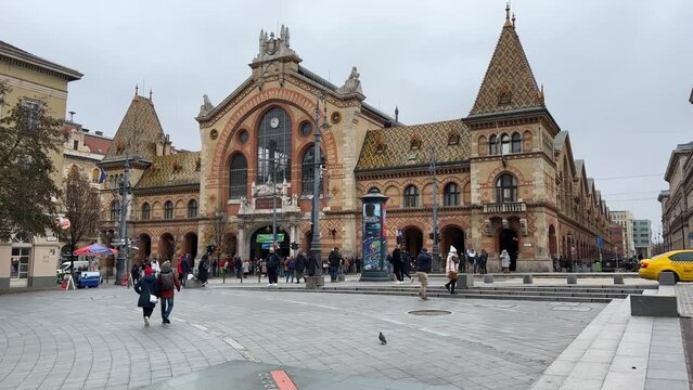 View of the Central Market hall in Budapest, Hungary