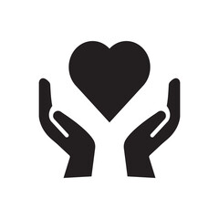 Obraz premium Love in hand vector icon illustration sign