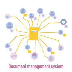 Document Management System (DMS) this show connection people sharing big data. vector illustration