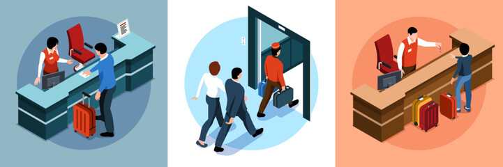 Hotel Checking Isometric Compositions