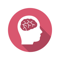 Brain mind icon vector graphic illustration