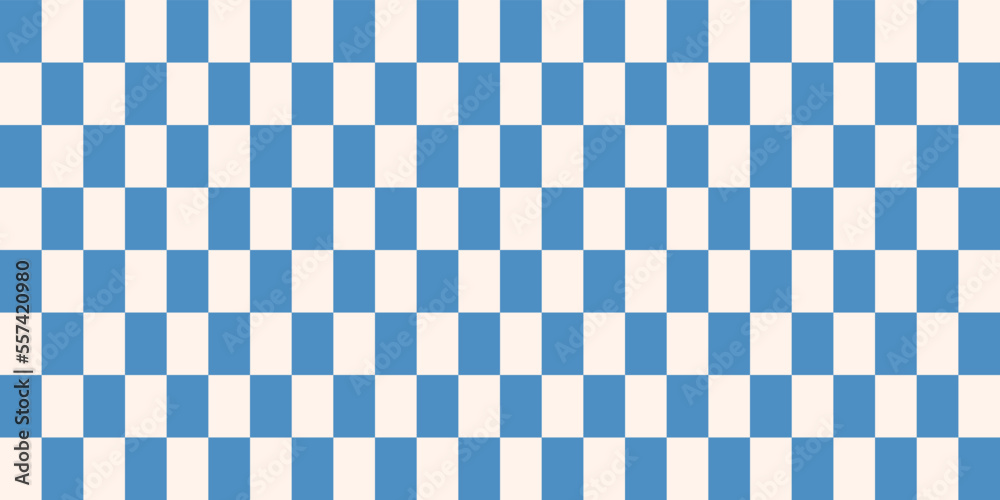 Poster Blue chess seamless mesh. Vector for print and interior, seamless pattern.