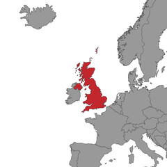 UK on world map.Vector illustration.