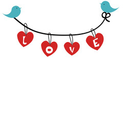 two hearts on a white background