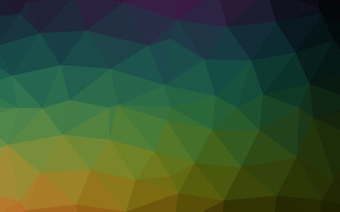 Dark Multicolor, Rainbow vector blurry triangle template.