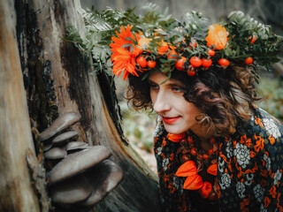 portrait of a girl with flowers