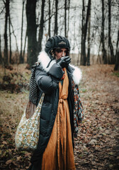 woman in autumn park