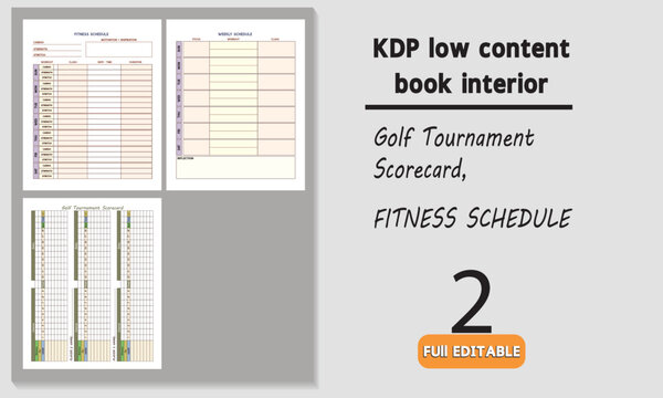 Golf Tournament Scorecard, FITNESS SCHEDULE