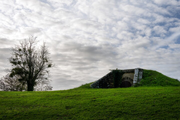 Cannon battery added to the citadel of Blaye in the 19th century, Gironde, France